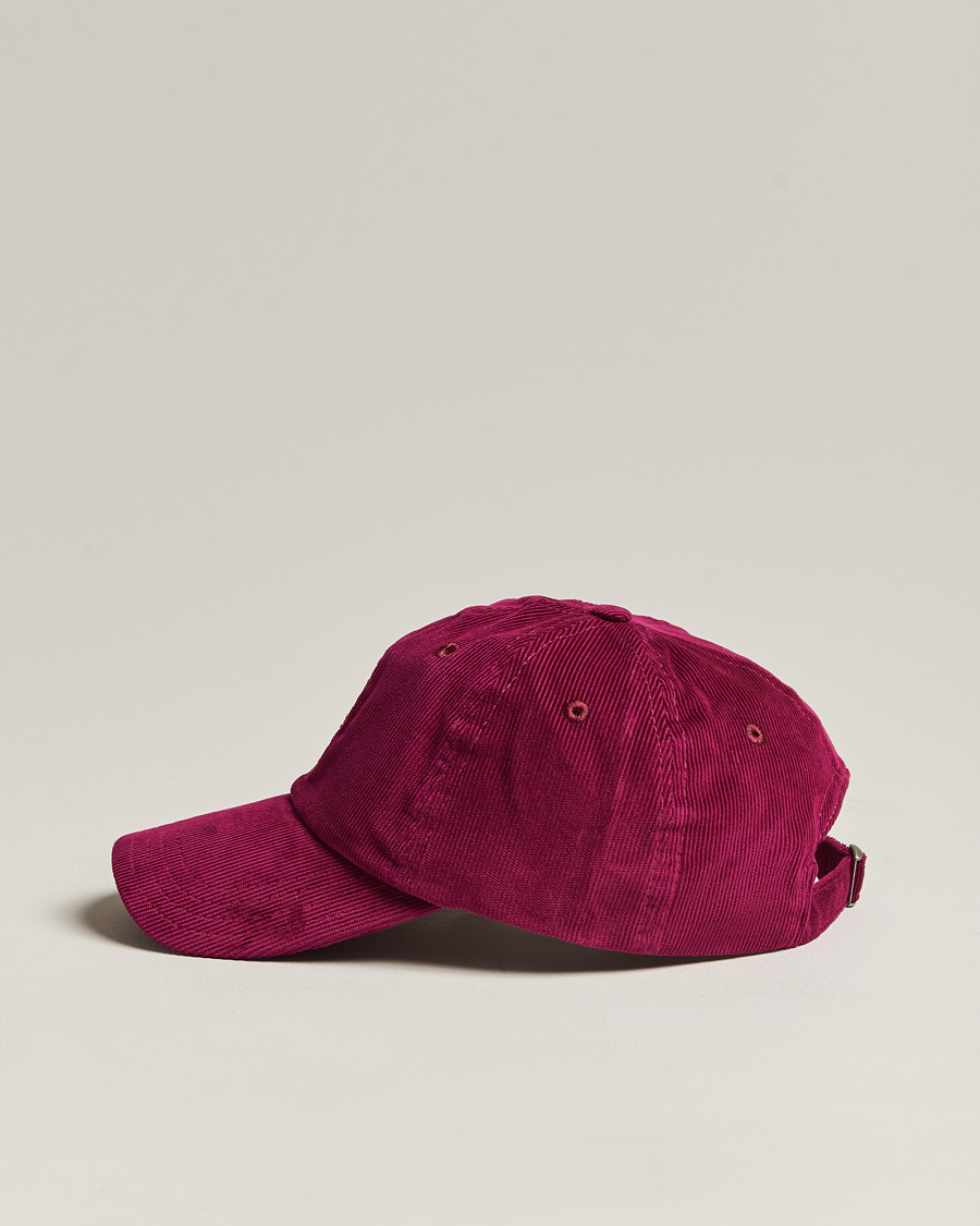Men | Drake's Flowers Logo Cord Baseball Cap Burgundy | Drake's | Flowers Logo Cord Baseball Cap Burgundy