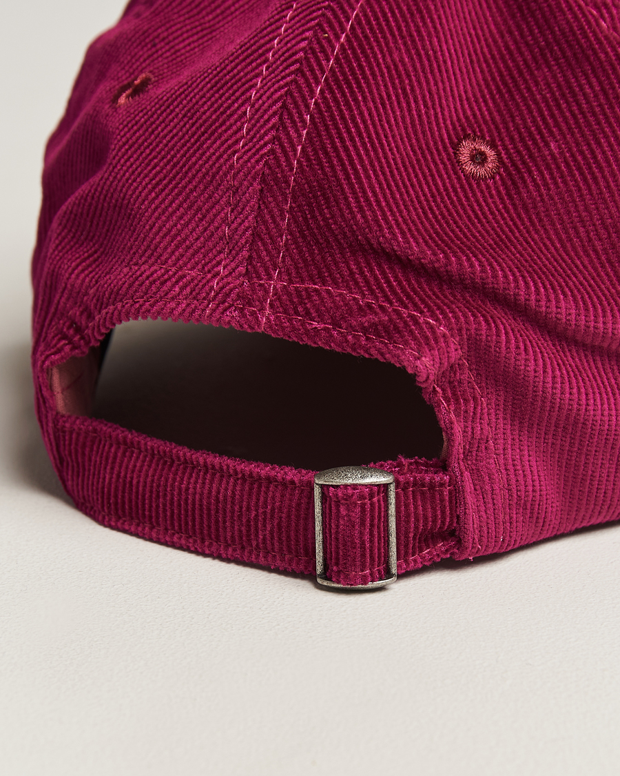 Men | Drake's Flowers Logo Cord Baseball Cap Burgundy | Drake's | Flowers Logo Cord Baseball Cap Burgundy