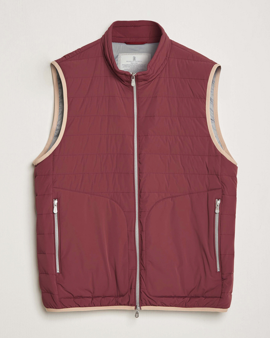 Men | Coats & Jackets | Brunello Cucinelli | Nylon Down Vest Burgundy