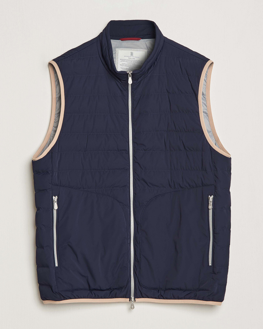 Men | Coats & Jackets | Brunello Cucinelli | Nylon Down Vest Navy