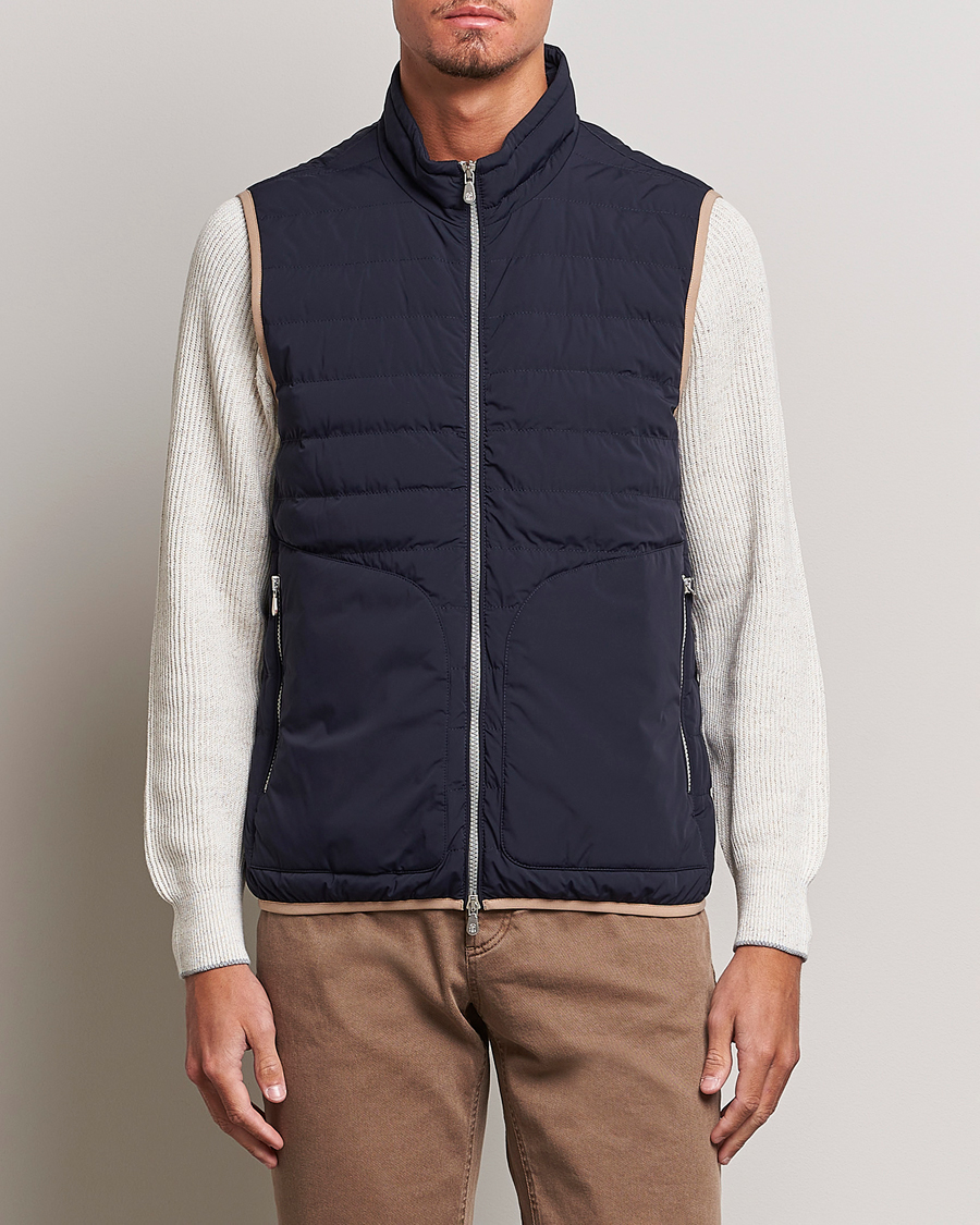 Men | Coats & Jackets | Brunello Cucinelli | Nylon Down Vest Navy