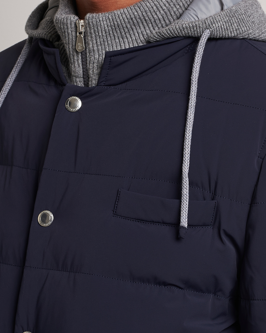 Men | Coats & Jackets | Brunello Cucinelli | Nylon Down Blazer Jacket Navy
