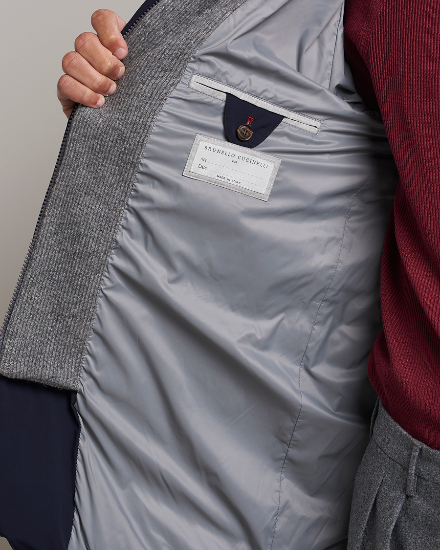 Men | Coats & Jackets | Brunello Cucinelli | Nylon Down Blazer Jacket Navy