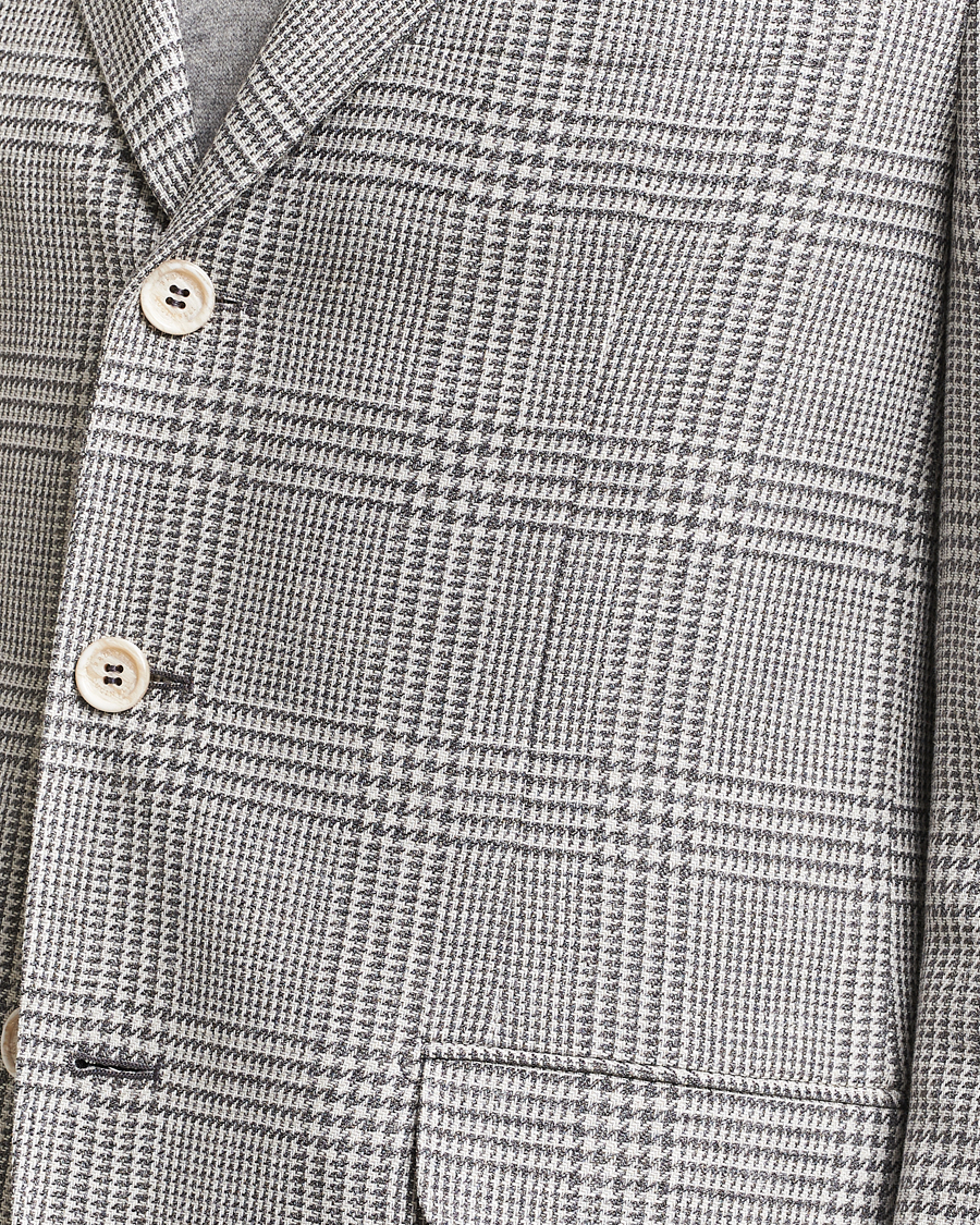 Men | Blazers | Brunello Cucinelli | Prince Of Wales Check Blazer Pearl Grey