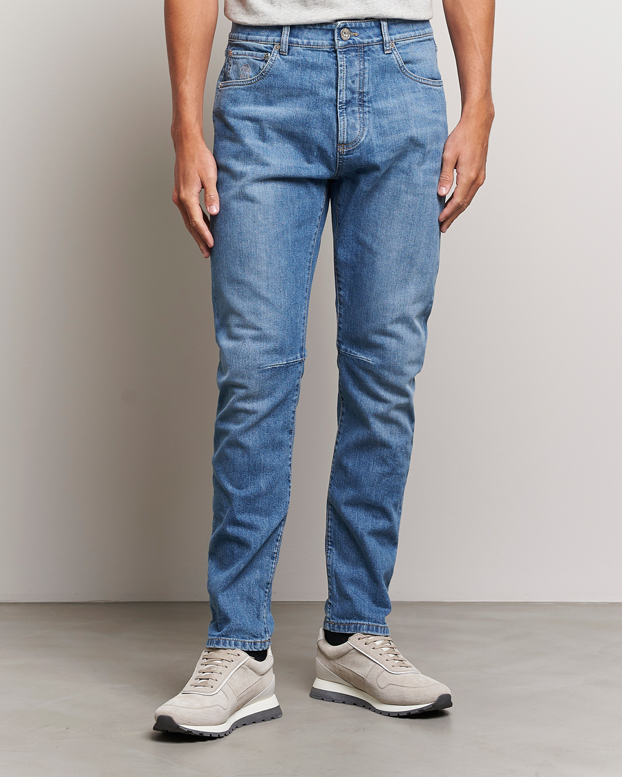 Men | Jeans | Brunello Cucinelli | Leisure Fit Jeans Medium Blue Wash