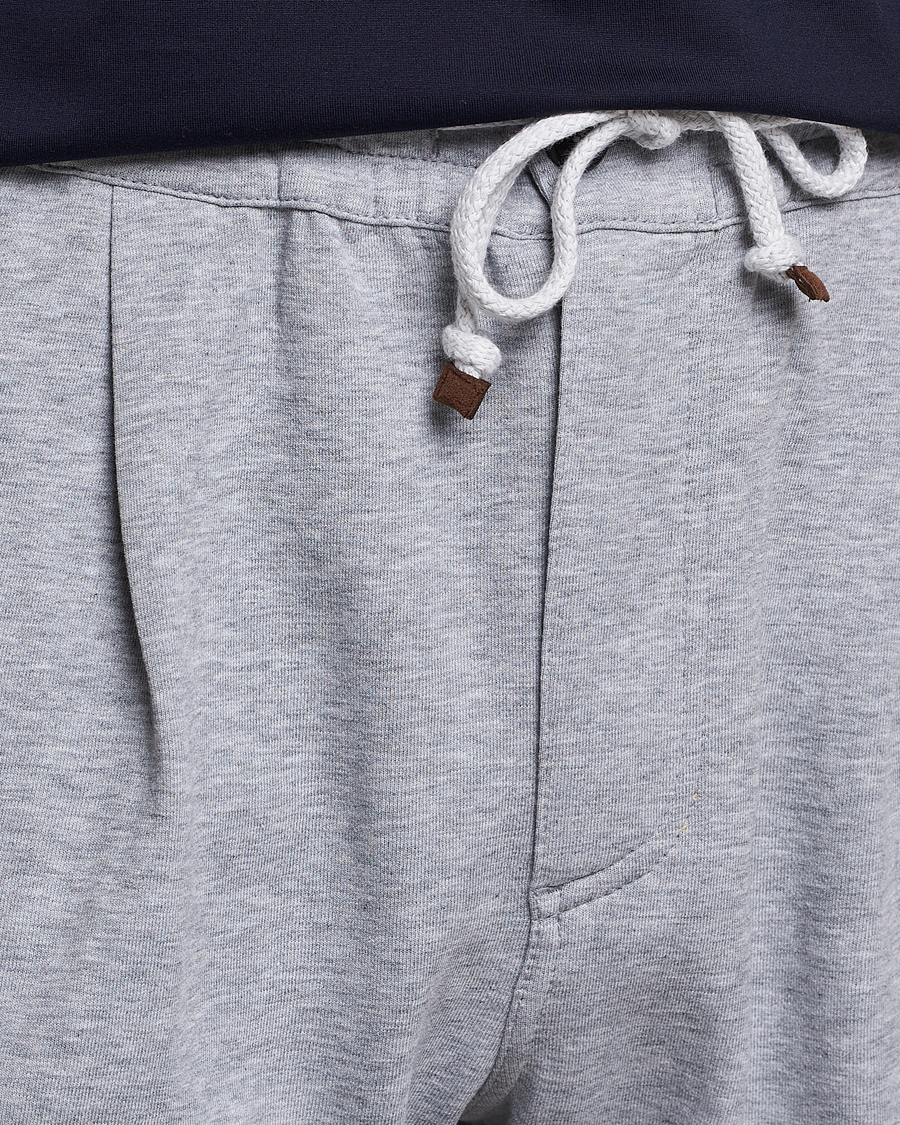 Men | Trousers | Brunello Cucinelli | Pleated Soft Sweatpants Grey Melange