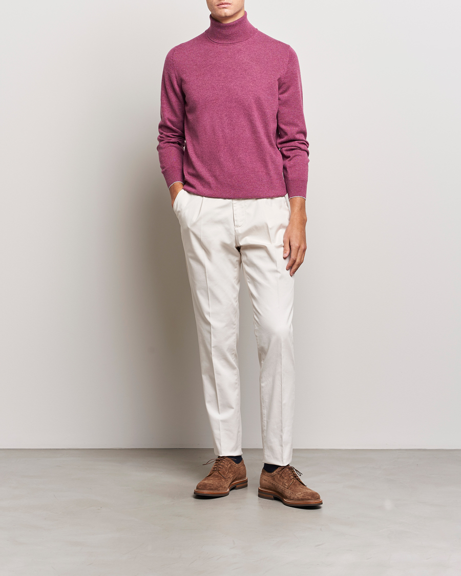 Men | Sweaters & Knitwear | Brunello Cucinelli | 2 Ply Cashmere Rollneck Burgundy
