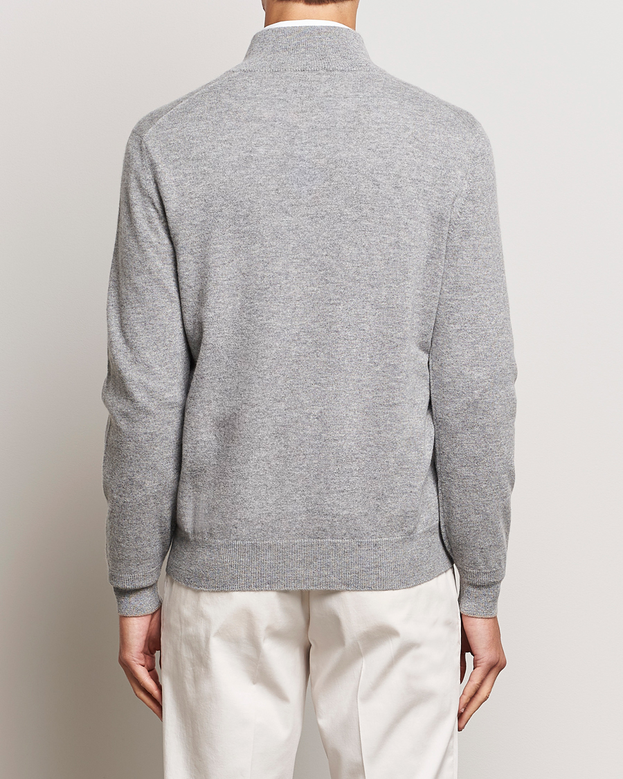 Men | Sweaters & Knitwear | Brunello Cucinelli | 2 Ply Cashmere Half Zip Light Grey