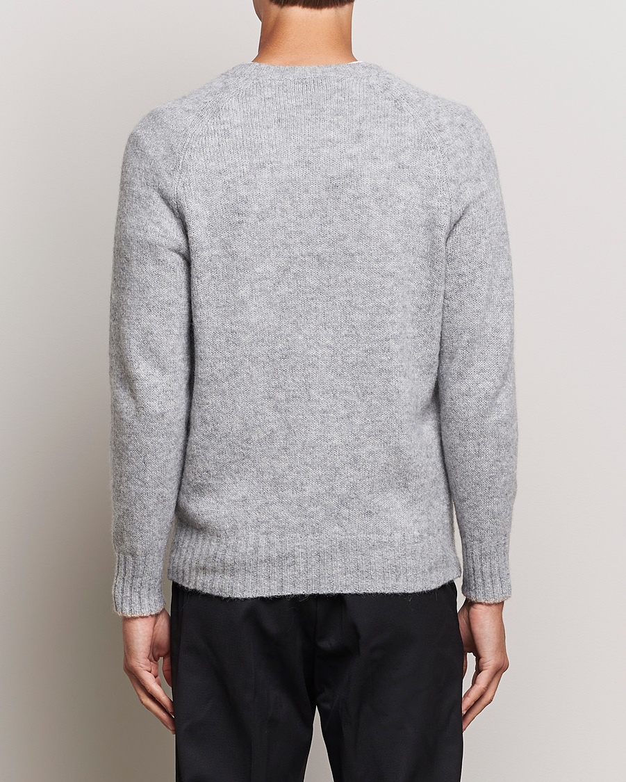 Men | Sweaters & Knitwear | Brunello Cucinelli | Fluffy Crew Neck Sweater Light Grey