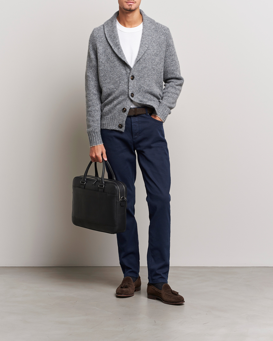 Men | Sweaters & Knitwear | Brunello Cucinelli | Fluffy Shawl Collar Cardigan Grey Melange