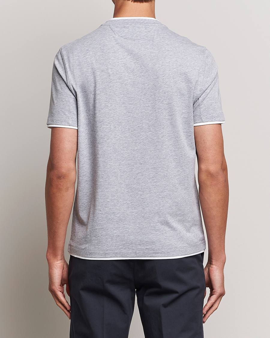 Men | T-Shirts | Brunello Cucinelli | Short Sleeve Logo T-Shirt Light Grey