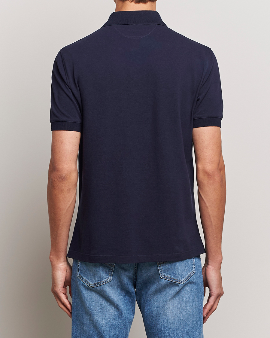 Men | Polo Shirts | Brunello Cucinelli | Short Sleeve Logo Polo Dark Blue