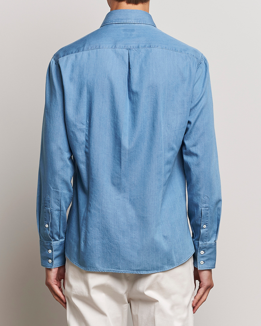 Men | Shirts | Brunello Cucinelli | Slim Fit Denim Shirt Indigo Blue