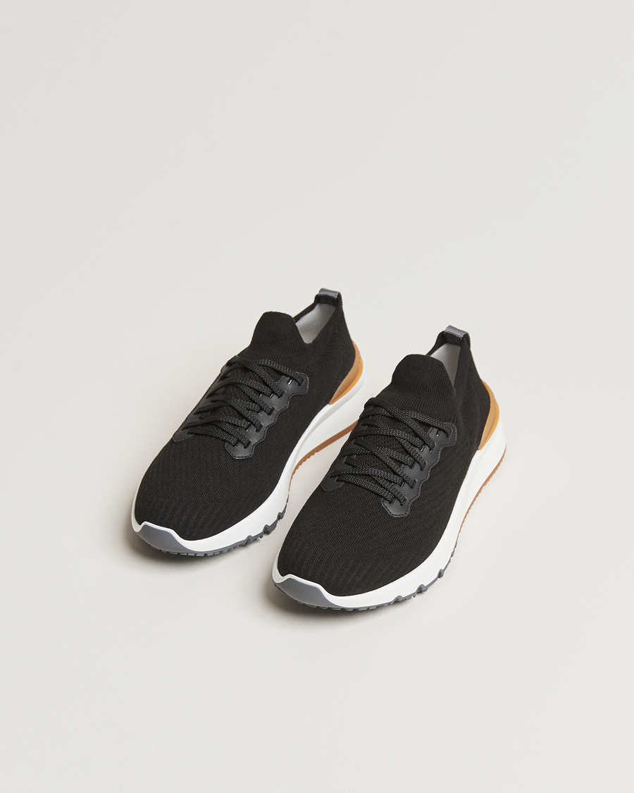 Men | Brunello Cucinelli Flannel Running Sneakers Black | Brunello Cucinelli | Flannel Running Sneakers Black