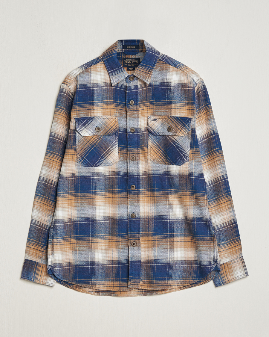 Men | Shirts | Pendleton | Burnside Flannel Shirt Navy/Tan