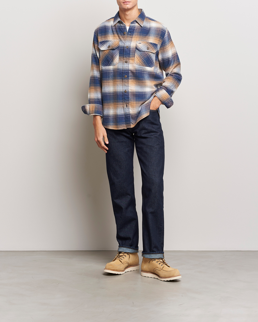 Men | Shirts | Pendleton | Burnside Flannel Shirt Navy/Tan