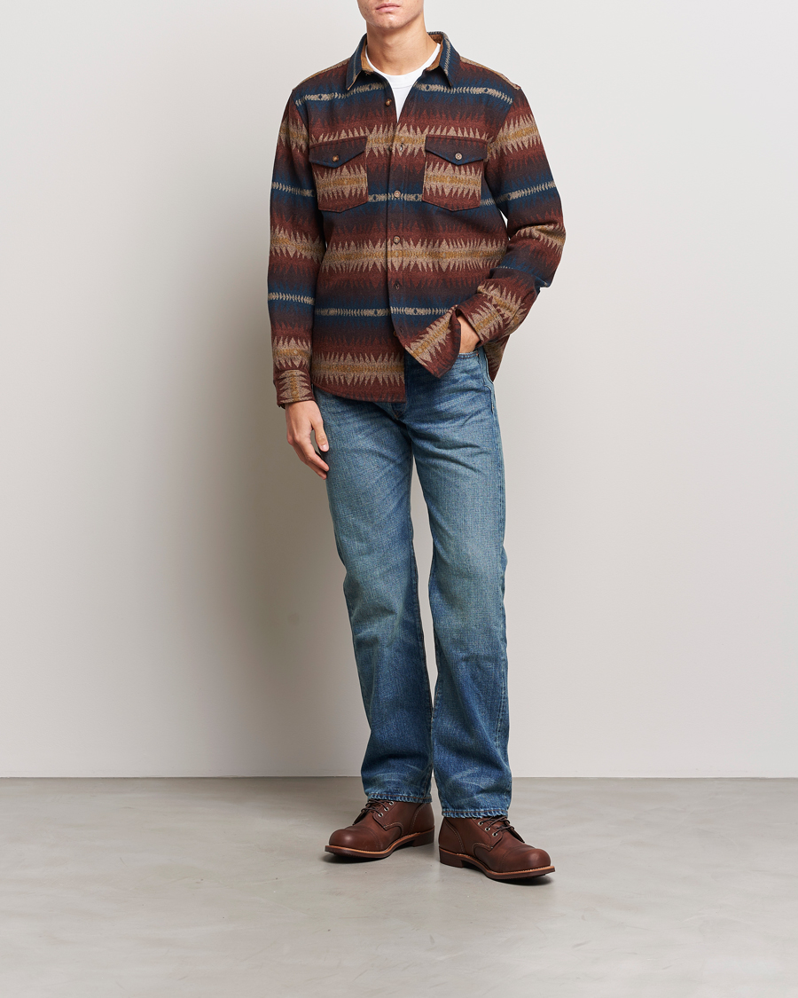Men | Shirts | Pendleton | LA Pine Wool Overshirt Tye River Red