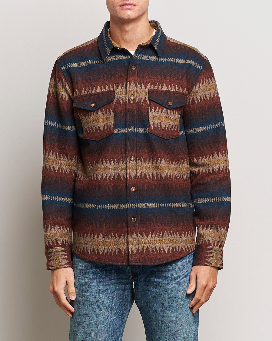 Men | Shirts | Pendleton | LA Pine Wool Overshirt Tye River Red