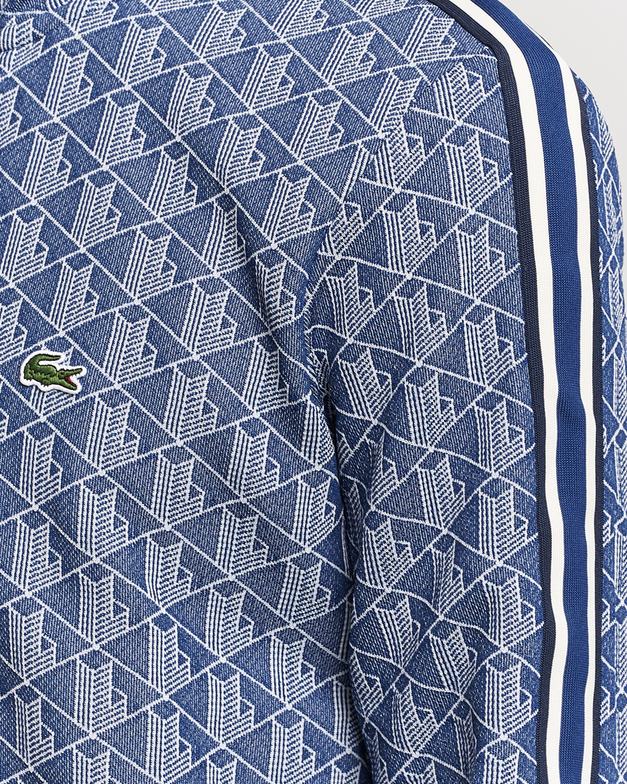 Men | Sweaters & Knitwear | Lacoste | Monogram Full Zip Track Jacket Methylene/Flour