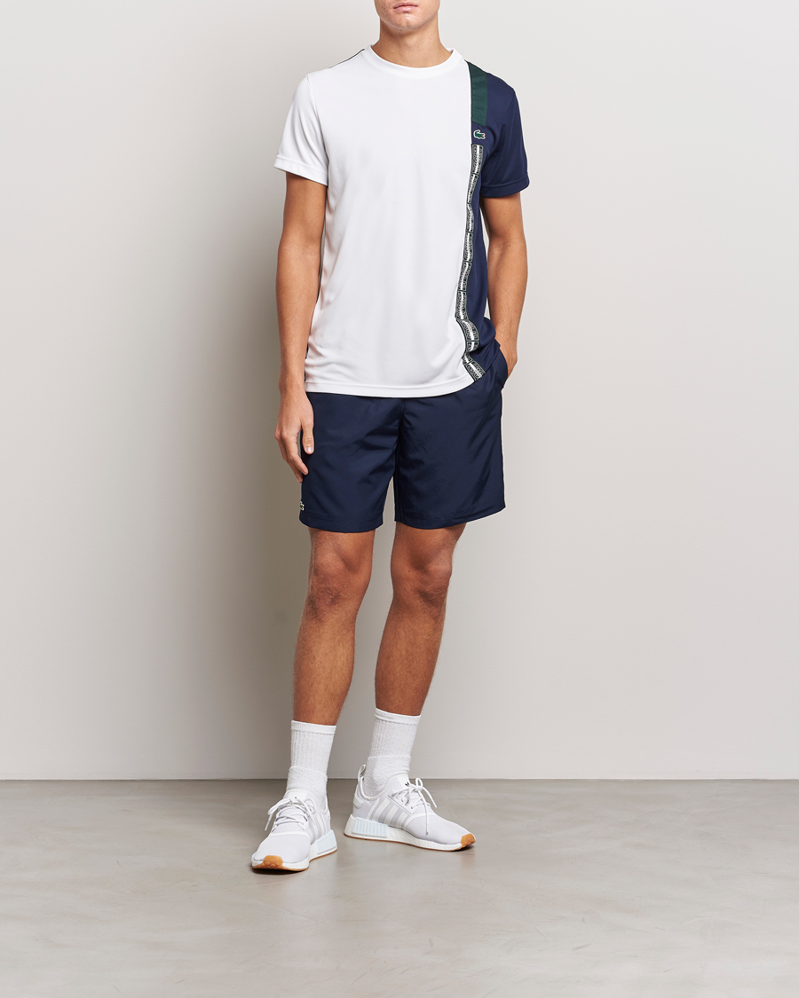 Men | T-Shirts | Lacoste Sport | Performance Colourblocked T-Shirt White/Navy
