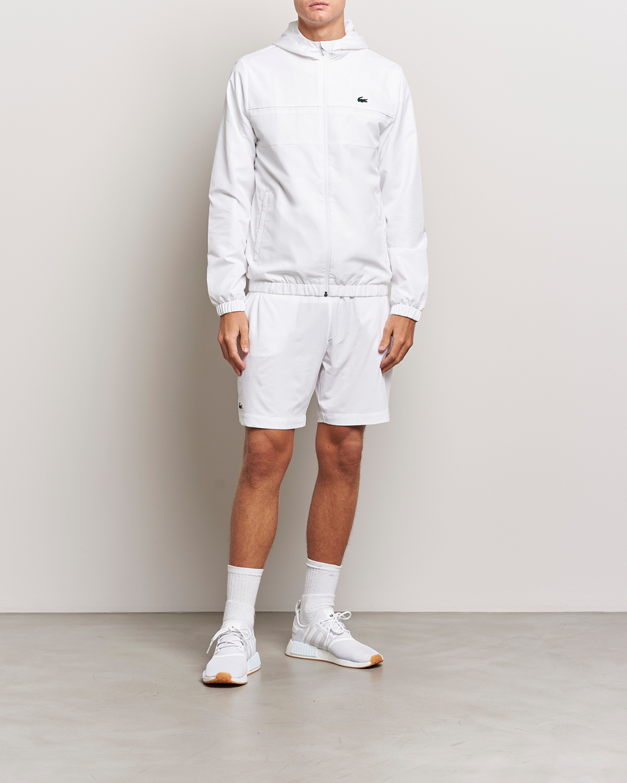 Lacoste Sport Performance Full Zip Hoodie White at CareOfCarl.com