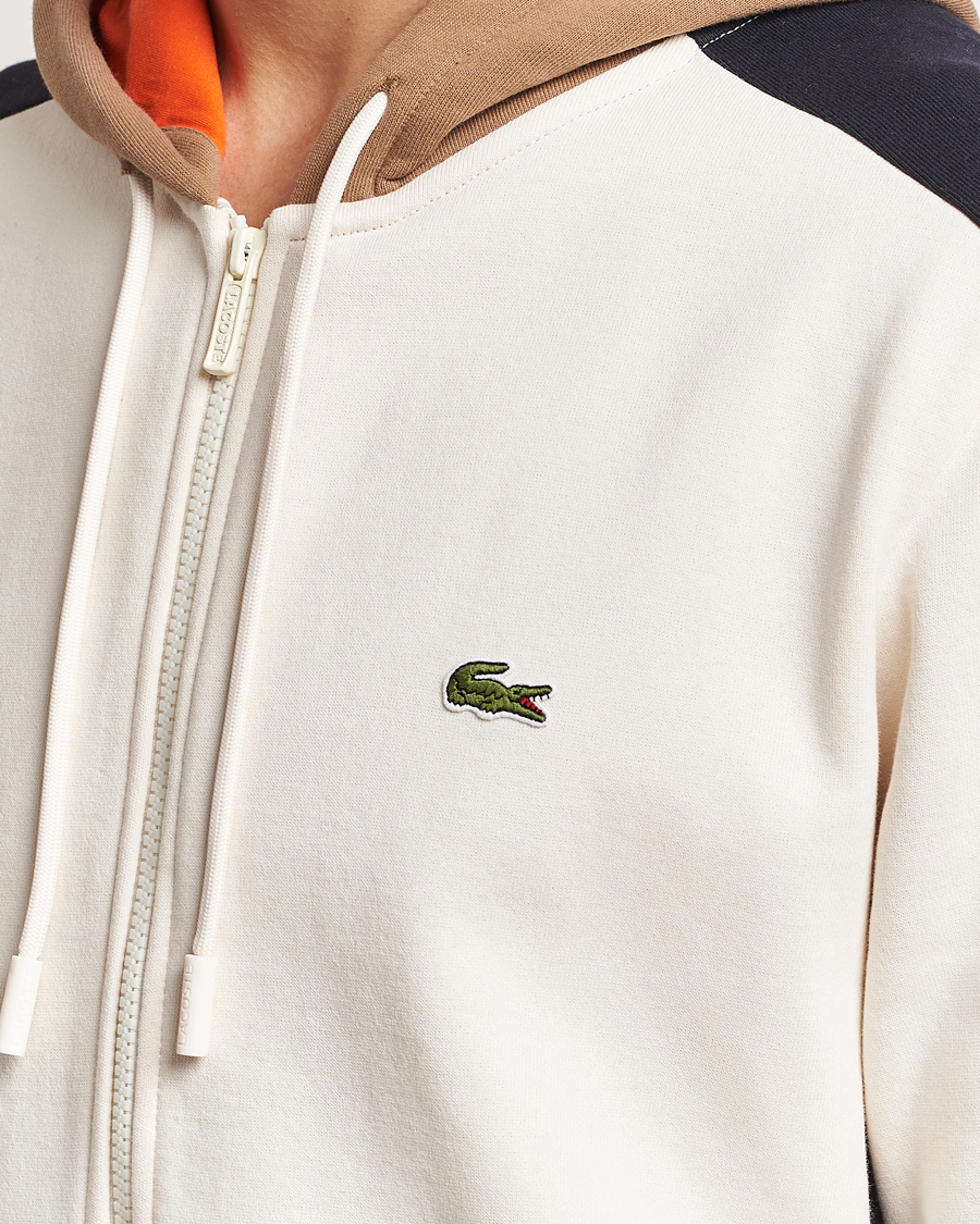 Men | Sweaters & Knitwear | Lacoste | Colorblocked Full Zip Hoodie Lapland/Cookie