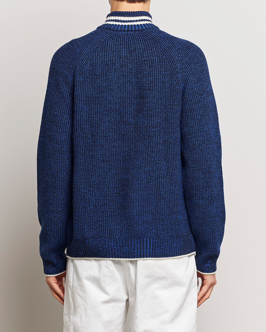 Men | Sweaters & Knitwear | Lacoste | Colorblocked Knitted Half Zip Navy Blue