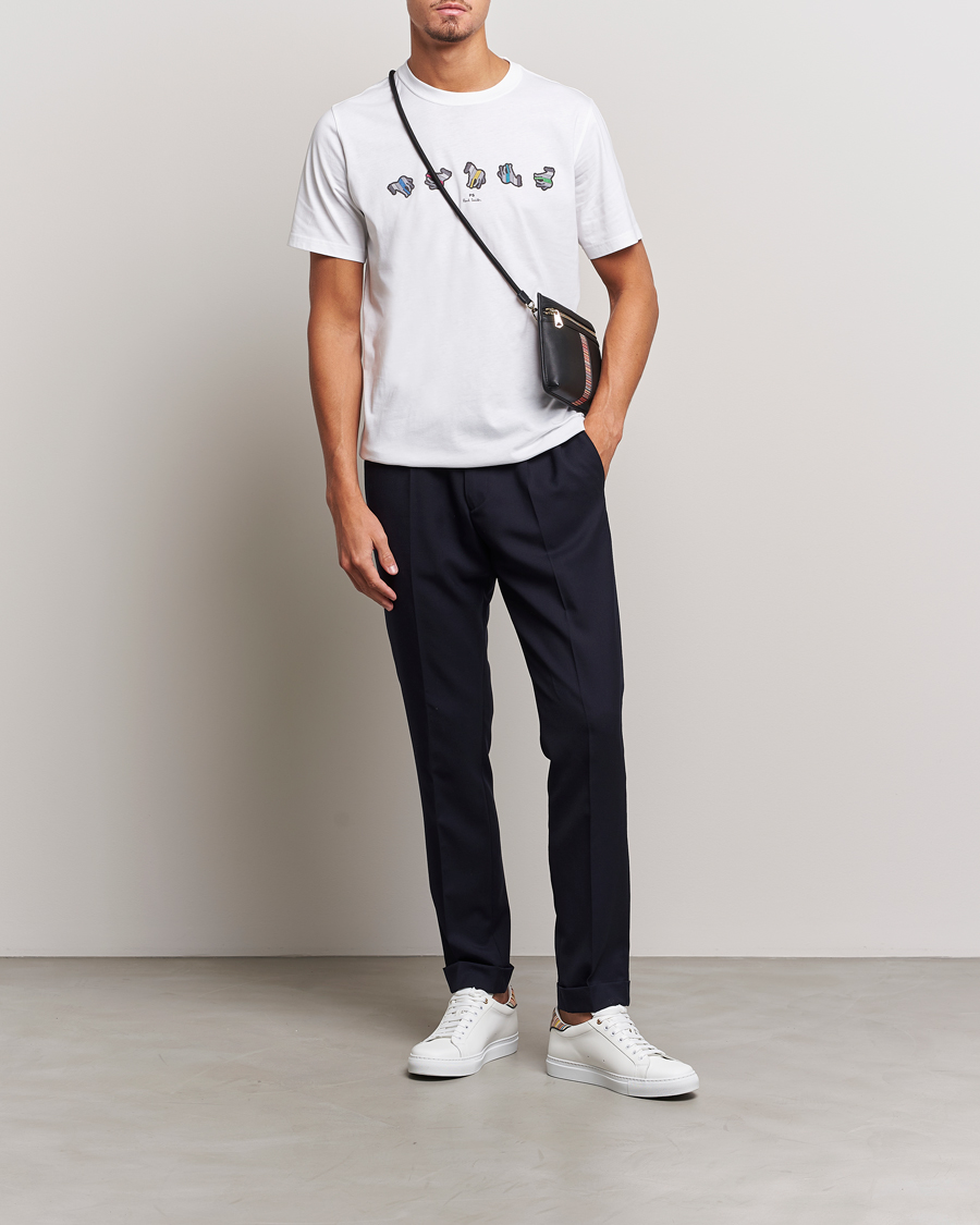 Men | T-Shirts | PS Paul Smith | Zebra Repeat Crew Neck T-Shirt White