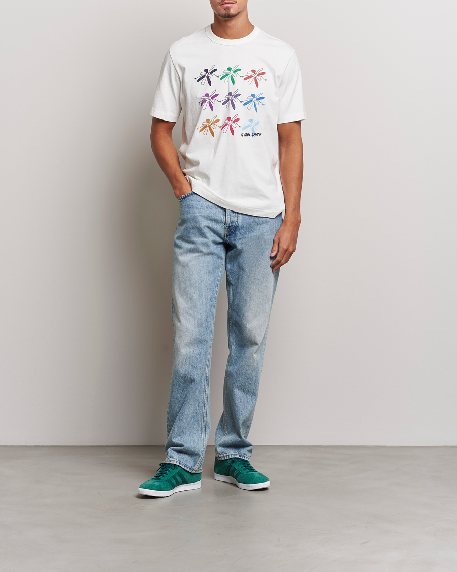 Men | T-Shirts | PS Paul Smith | Flower Grid Crew Neck T-Shirt White