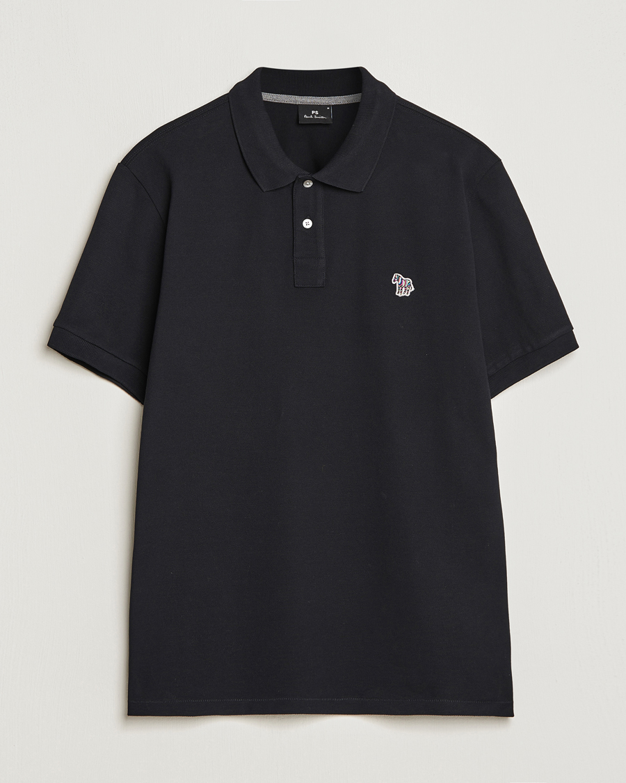 Men | Short Sleeve Polo Shirts | PS Paul Smith | Regular Fit Zebra Polo Black