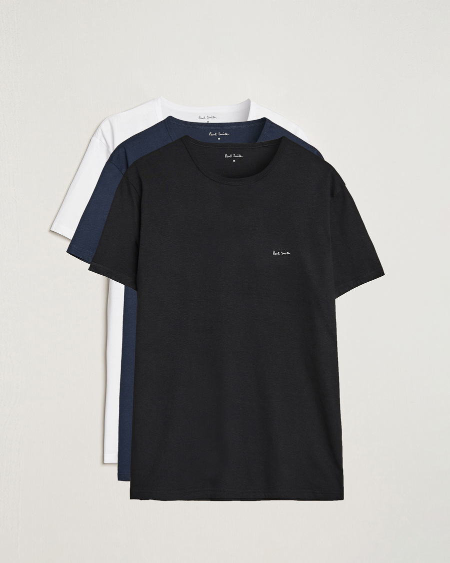 Men | T-Shirts | Paul Smith | 3-Pack Crew Neck T-Shirt Black/Navy/White