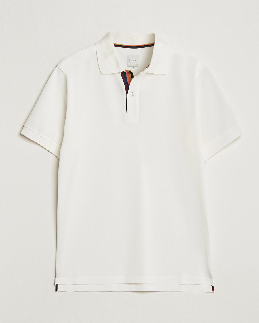 Men | Polo Shirts | Paul Smith | Placket Stripe Polo White