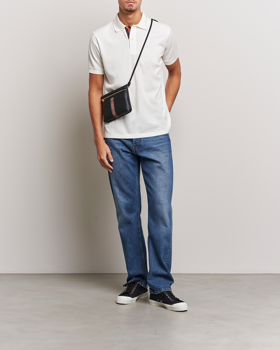 Men | Polo Shirts | Paul Smith | Placket Stripe Polo White