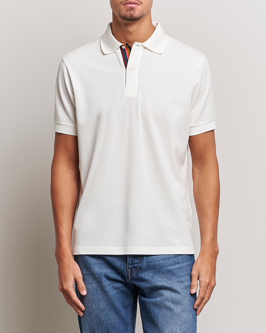 Men | Polo Shirts | Paul Smith | Placket Stripe Polo White