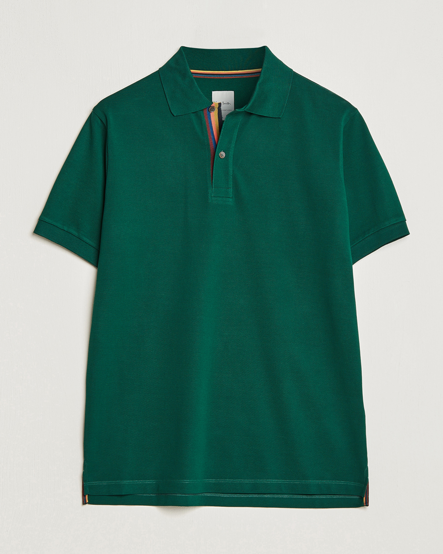 Men | Polo Shirts | Paul Smith | Placket Stripe Polo Green