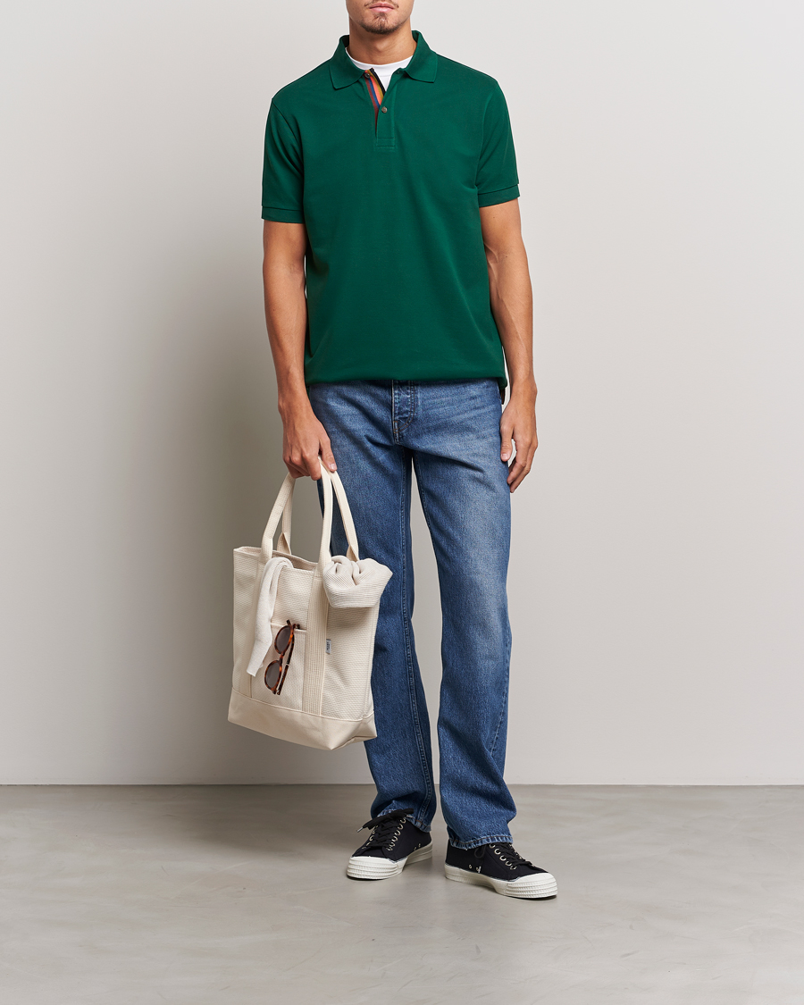 Men | Polo Shirts | Paul Smith | Placket Stripe Polo Green