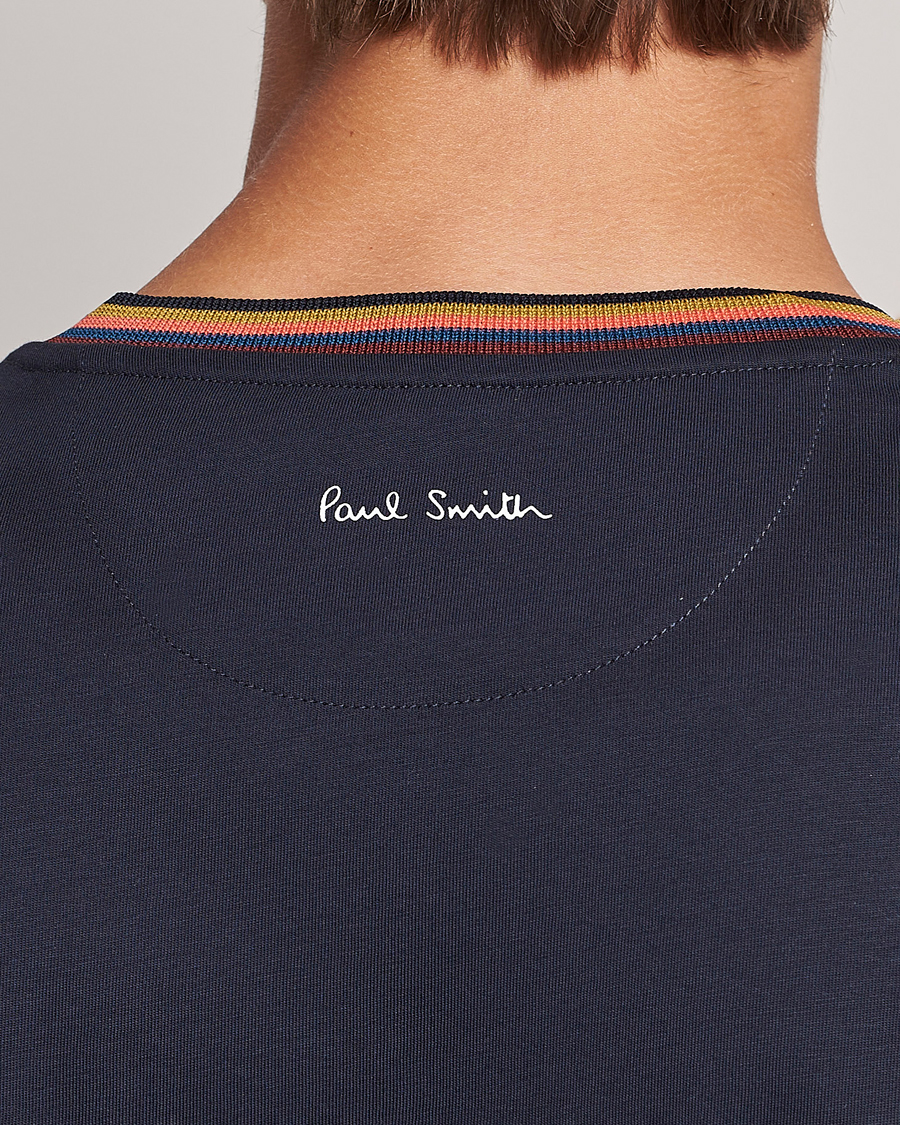 Paul Smith Stripe Rib Crew Neck T-Shirt Navy at CareOfCarl.com