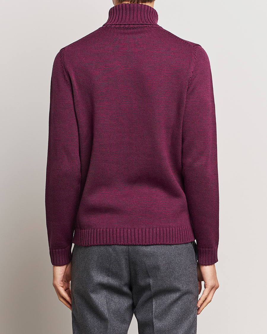 Men | Sweaters & Knitwear | Zanone | Virgin Merino Wool Rollneck Burgundy