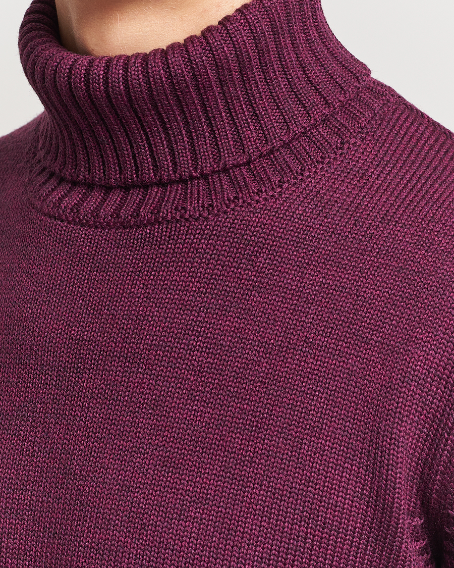 Men | Sweaters & Knitwear | Zanone | Virgin Merino Wool Rollneck Burgundy