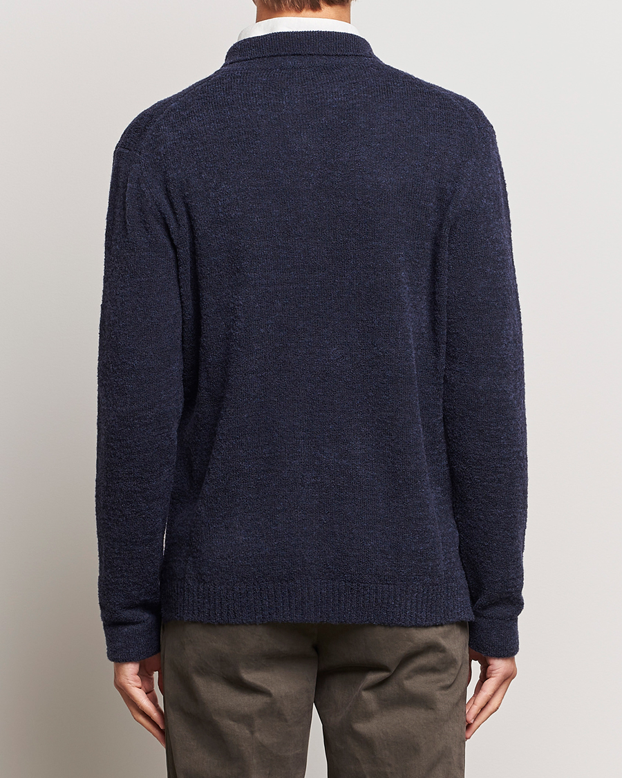 Men | Sweaters & Knitwear | Zanone | Boucle Wool Chore Jacket Navy