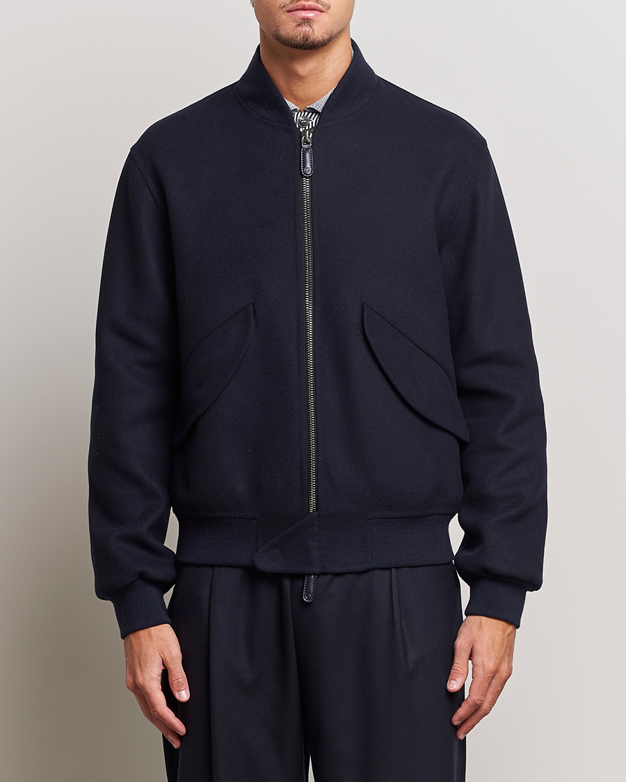 Men | Coats & Jackets | Giorgio Armani | Wool/Cashmere Bomber Jacket Navy