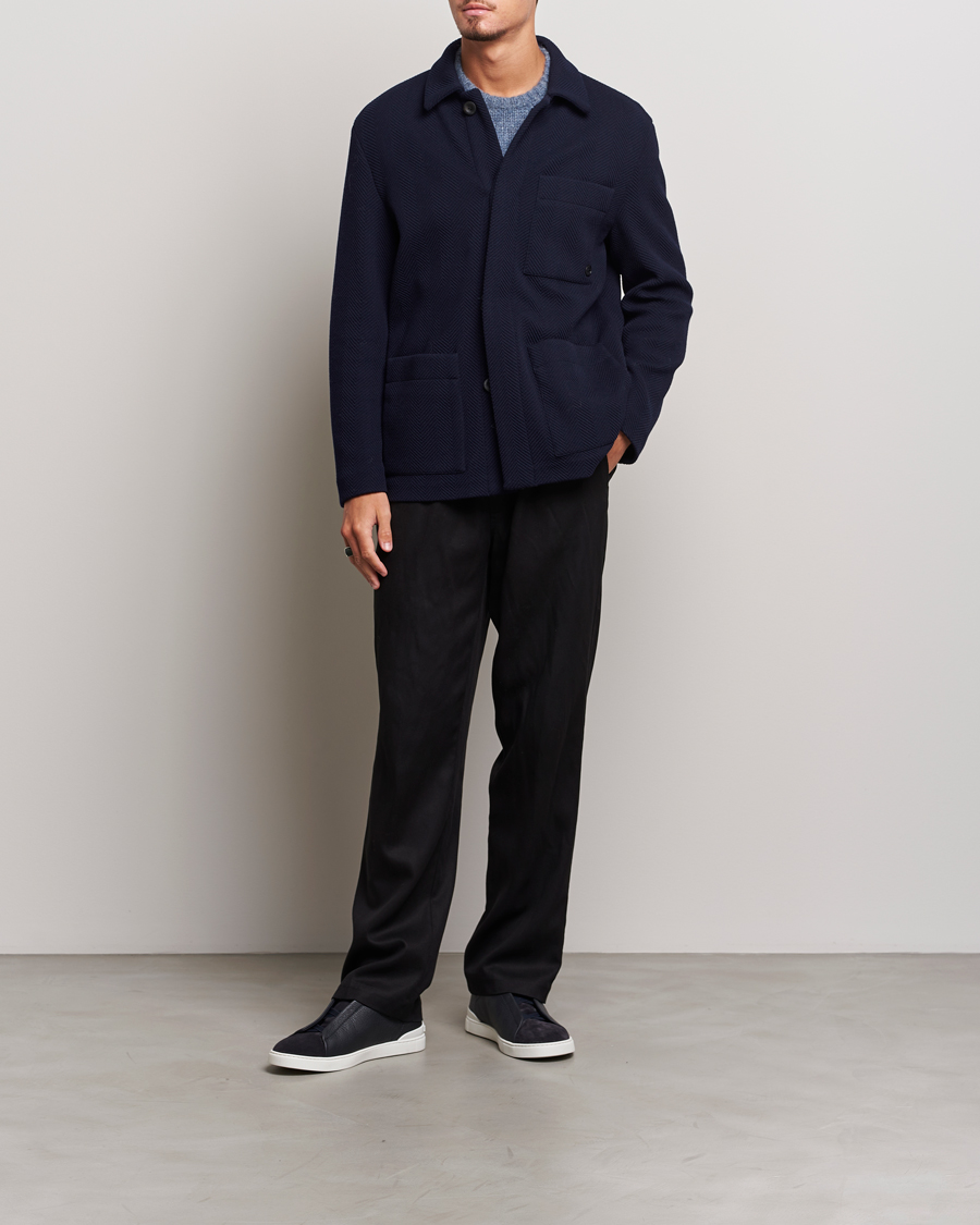 GIORGIO ARMANI　ブルゾンジャケット　ネイビー GIORGIO ARMANI コート＆ブルゾン | ブルゾン ネイビー メンズ | YOOX