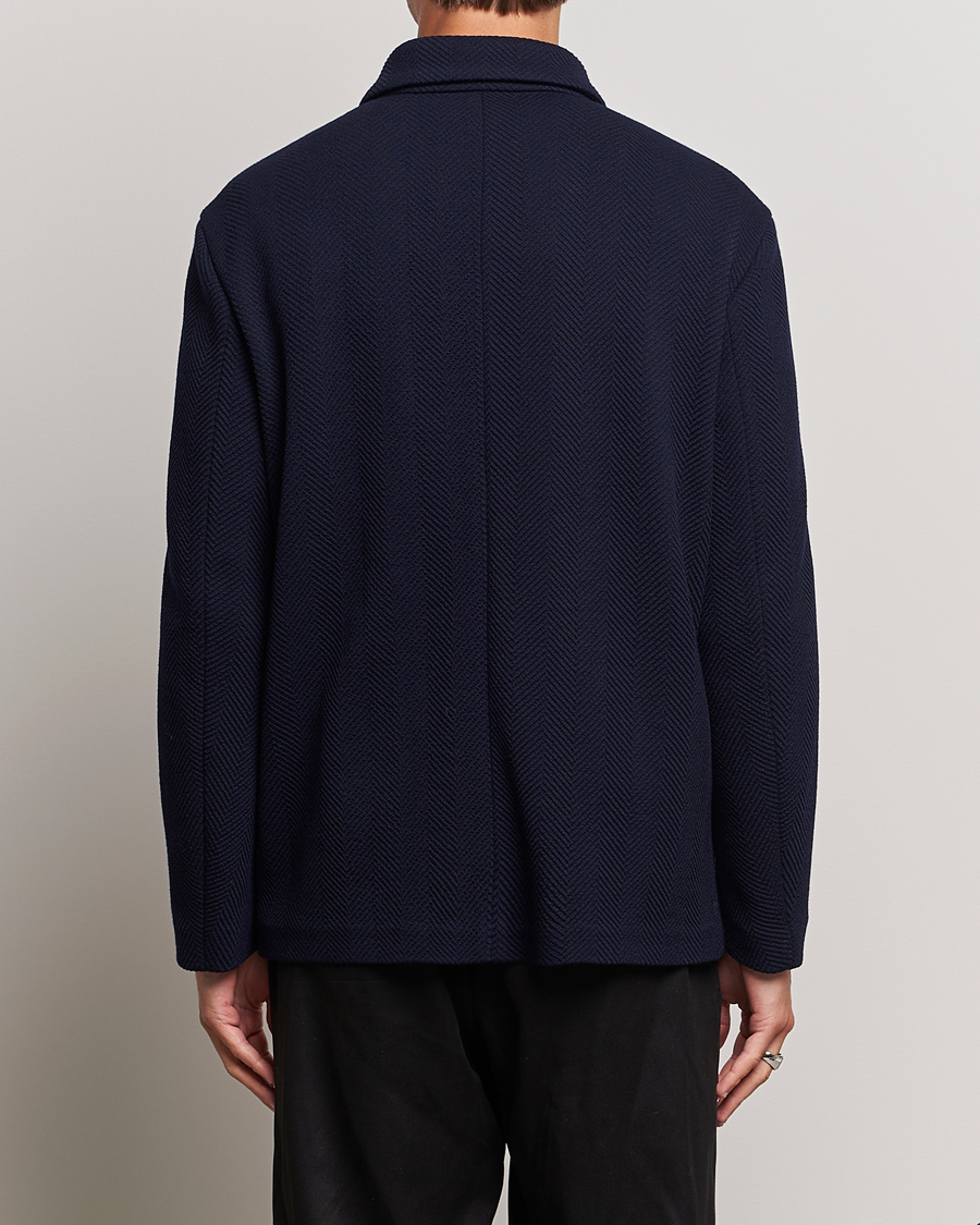 Giorgio Armani Heavy Jersey Chore Jacket Navy at CareOfCarl.com