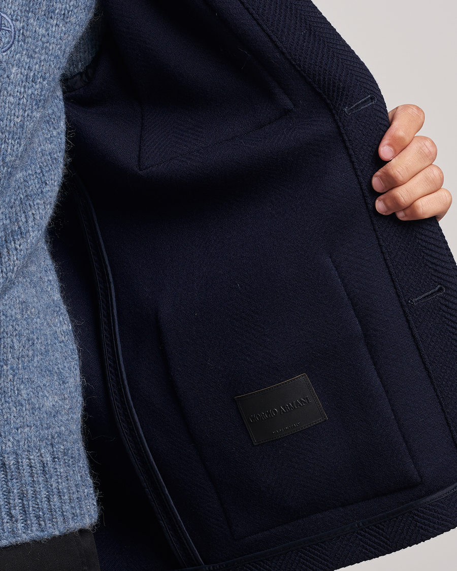 Men | Coats & Jackets | Giorgio Armani | Heavy Jersey Chore Jacket Navy