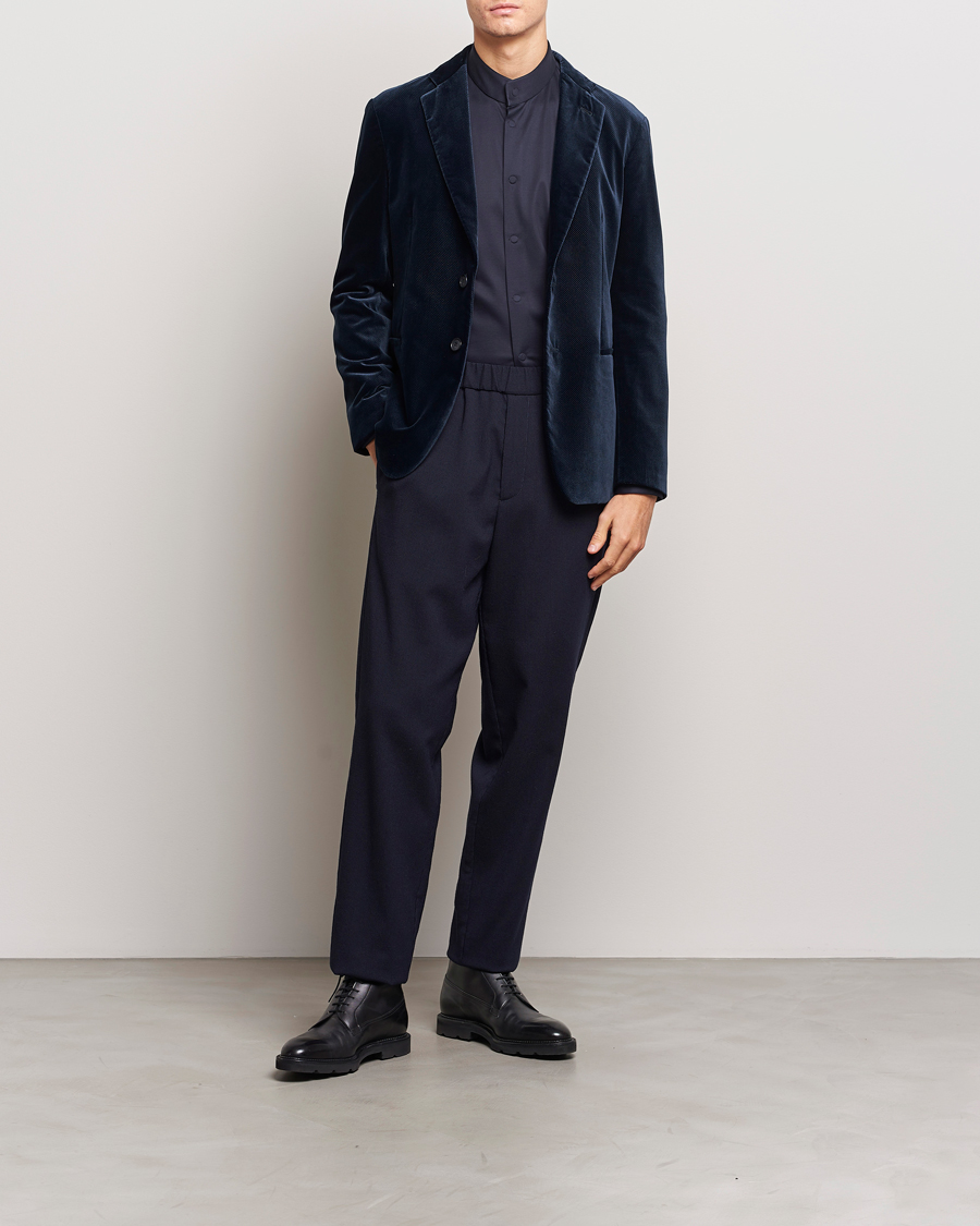 Men | Blazers | Giorgio Armani | Velvet Micro Blazer Navy