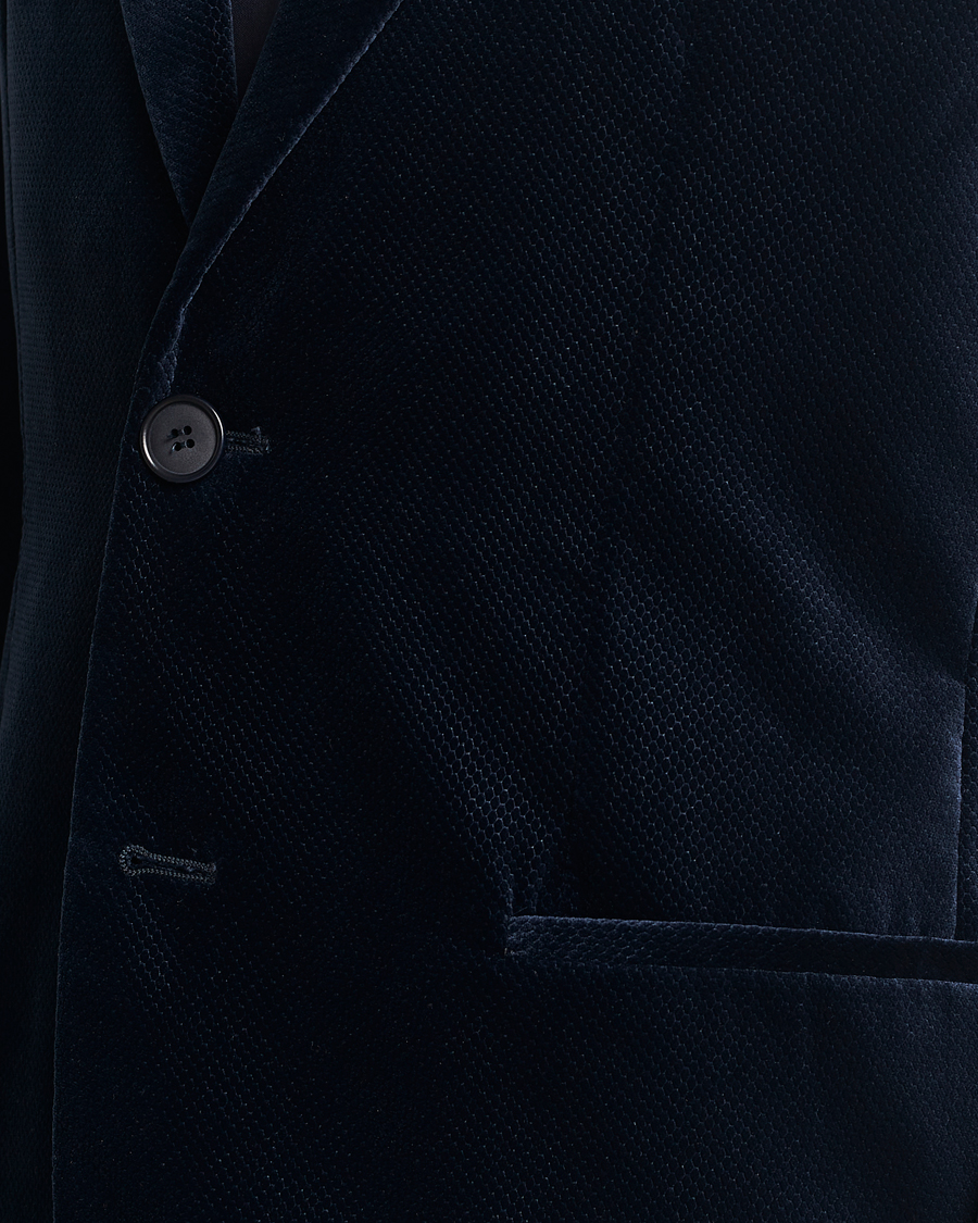 Men | Blazers | Giorgio Armani | Velvet Micro Blazer Navy