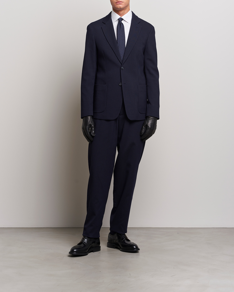 Men | Blazers | Giorgio Armani | Wool Stretch Blazer Navy