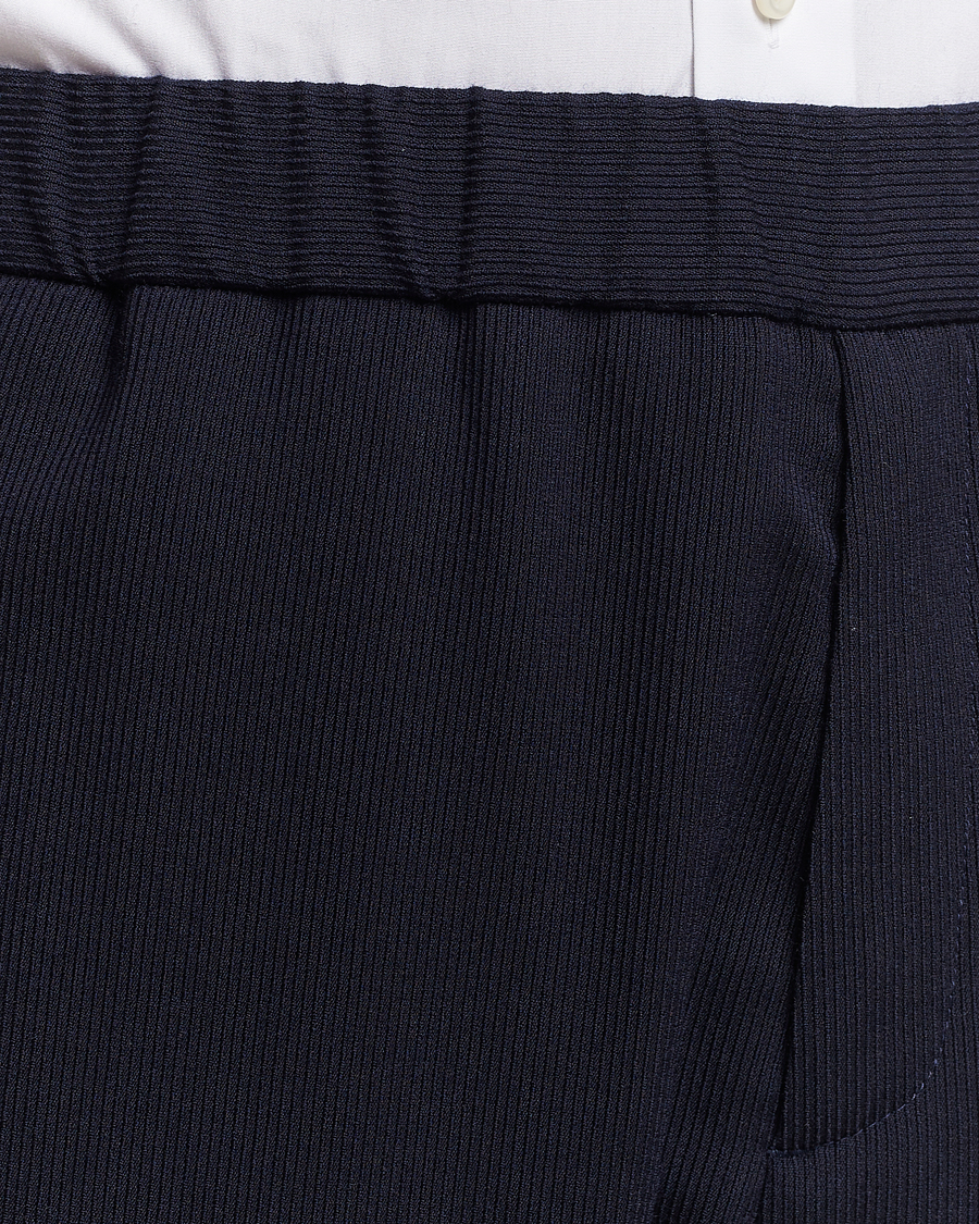 Men | Trousers | Giorgio Armani | Wool Stretch Trousers Navy