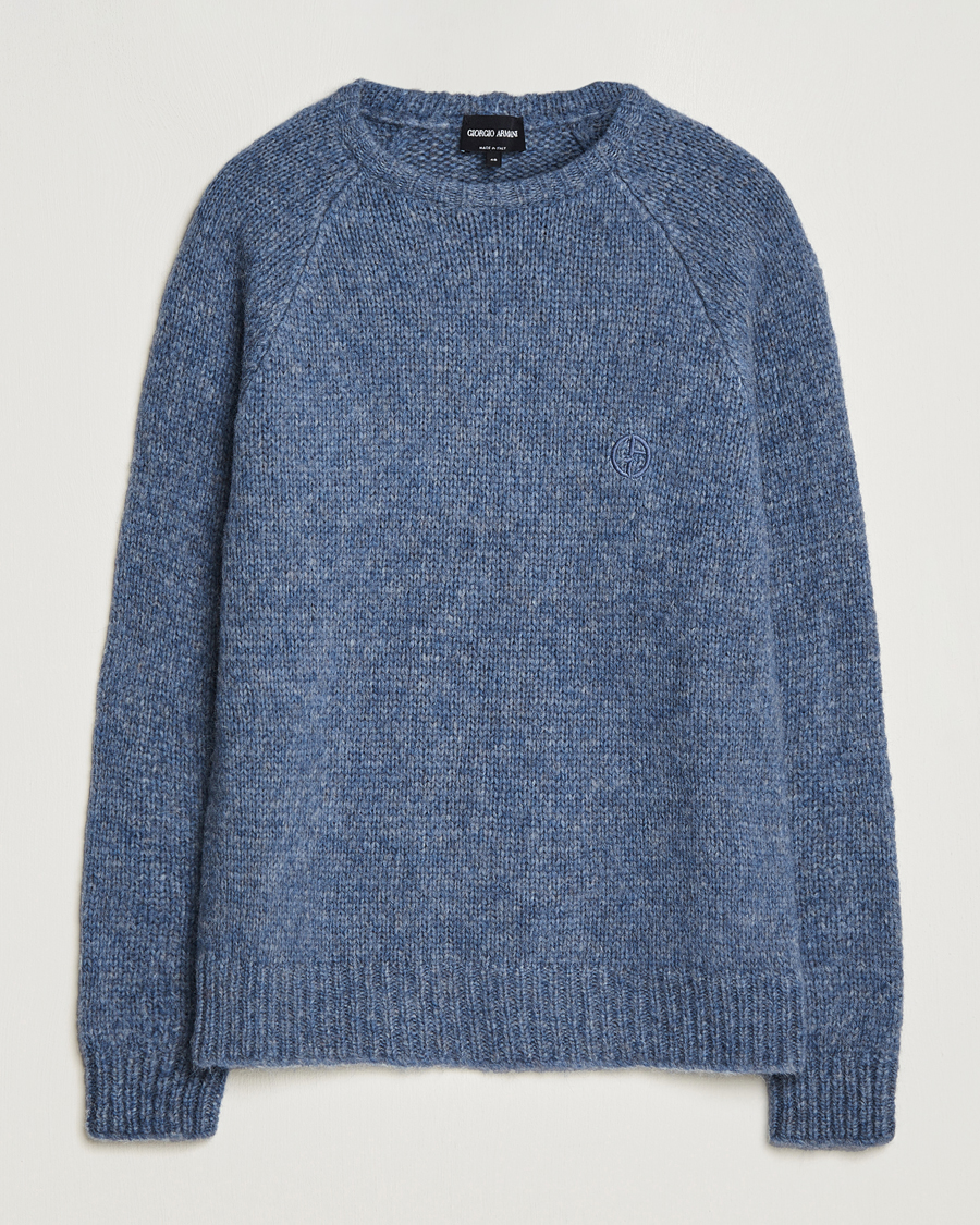 Men | Giorgio Armani | Giorgio Armani | Alpaca Wool Sweater Light Blue