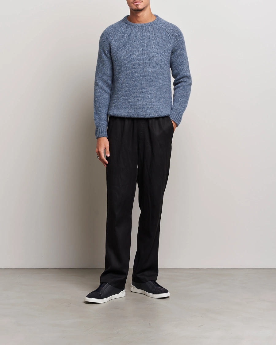 Men | Sweaters & Knitwear | Giorgio Armani | Alpaca Wool Sweater Light Blue